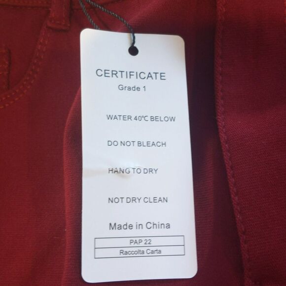 Apperloth A brick red burgundy skinny stretch pants, ankle length, size M - Picture 4 of 8